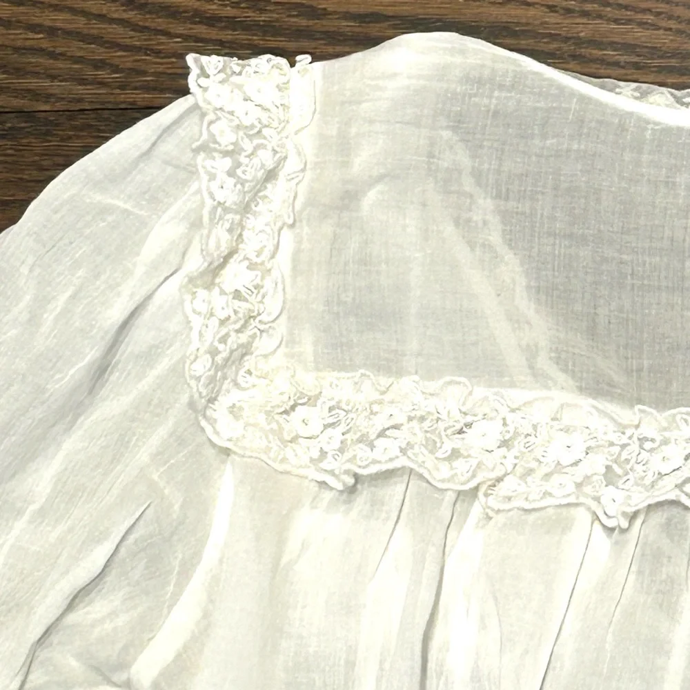 Free People Luna White Lace Sheer Blouse - Picture 5 of 12